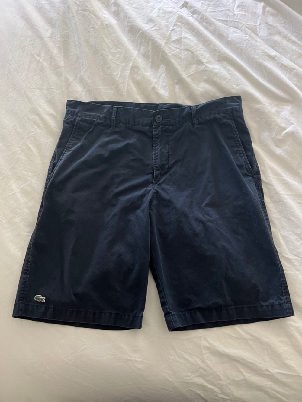 Lacoste Men's Dark Navy Cotton Flat Front Shorts